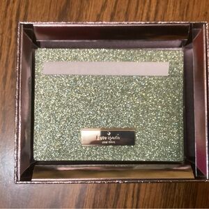 Kate Spade Boxed Glitter Cardholder in Seawater, NWT